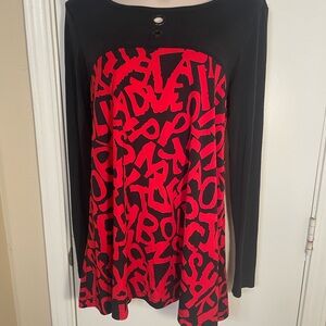 Stylish Black and Red Women's Top